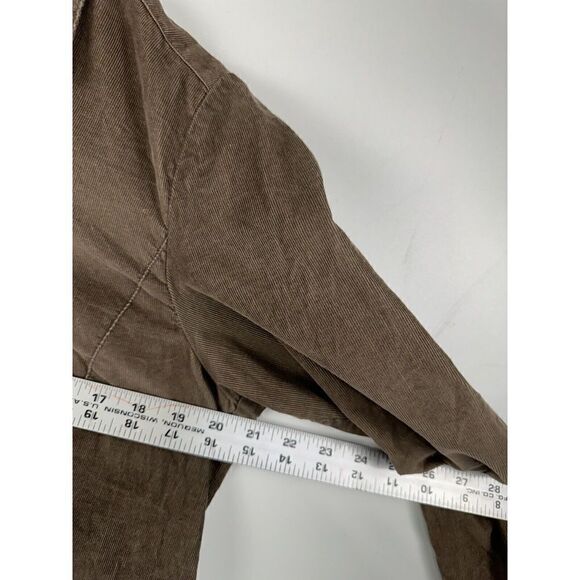 J. Jill Women Size L Brown Long Sleeve Button Up Corduroy Lightweight Top - Picture 3 of 6